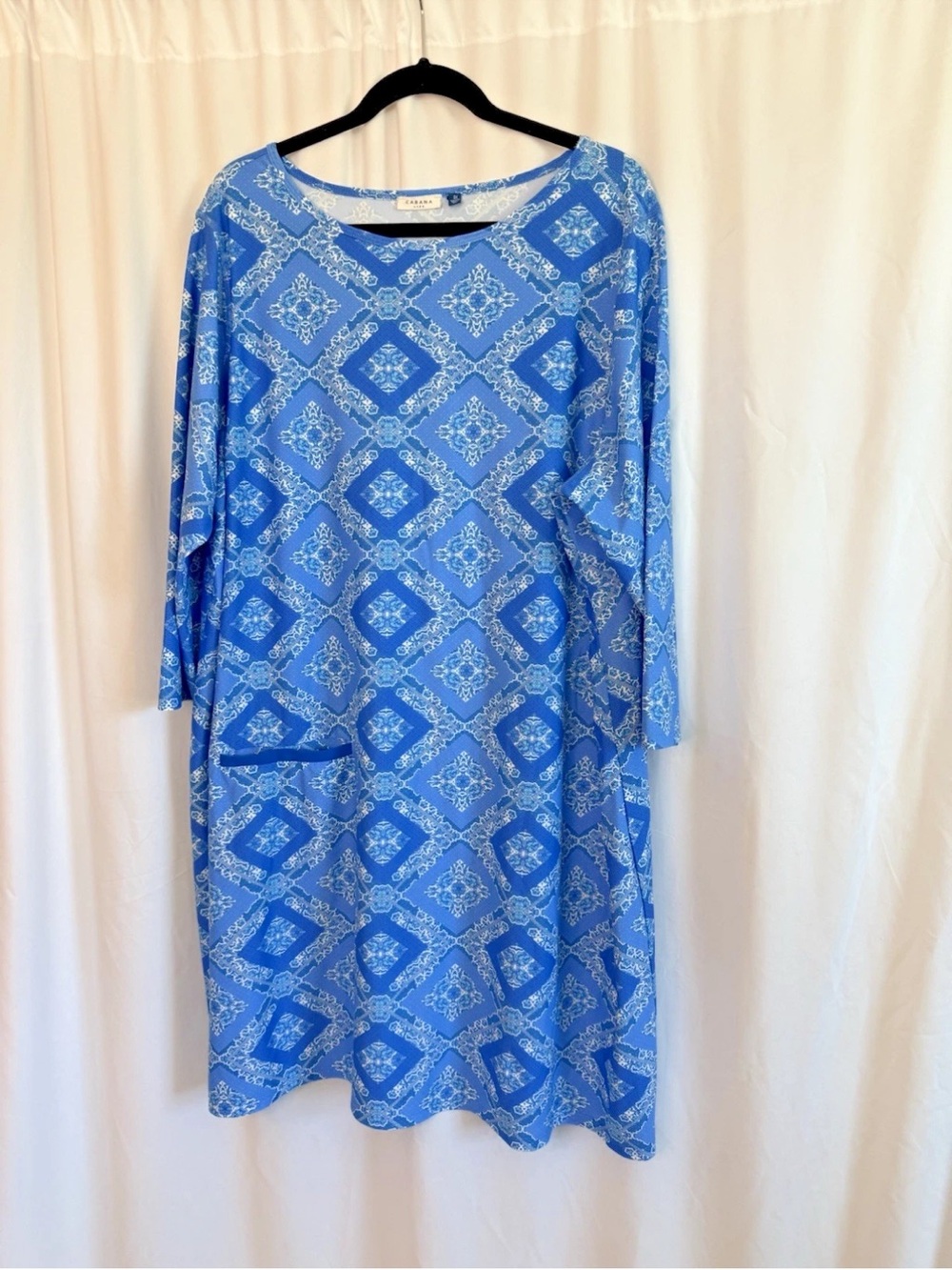Cabana Life Blue Medallion Print Beach Dress - Size 3X Plus